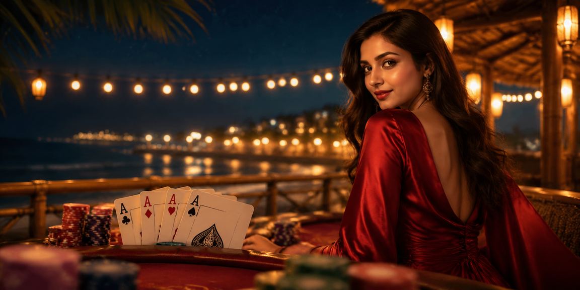 A Bangladeshi user enjoying Teen Patti betting on Cox's Bazar beach